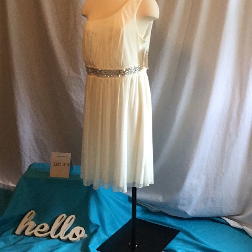One sleeve formal dress in cream by TRIXXI in 1 xl